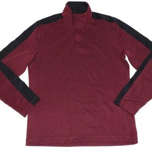Alfani Men's 1/4 Zip Mock Neck Textured Burgundy Pullover Shirt Size S NWOT